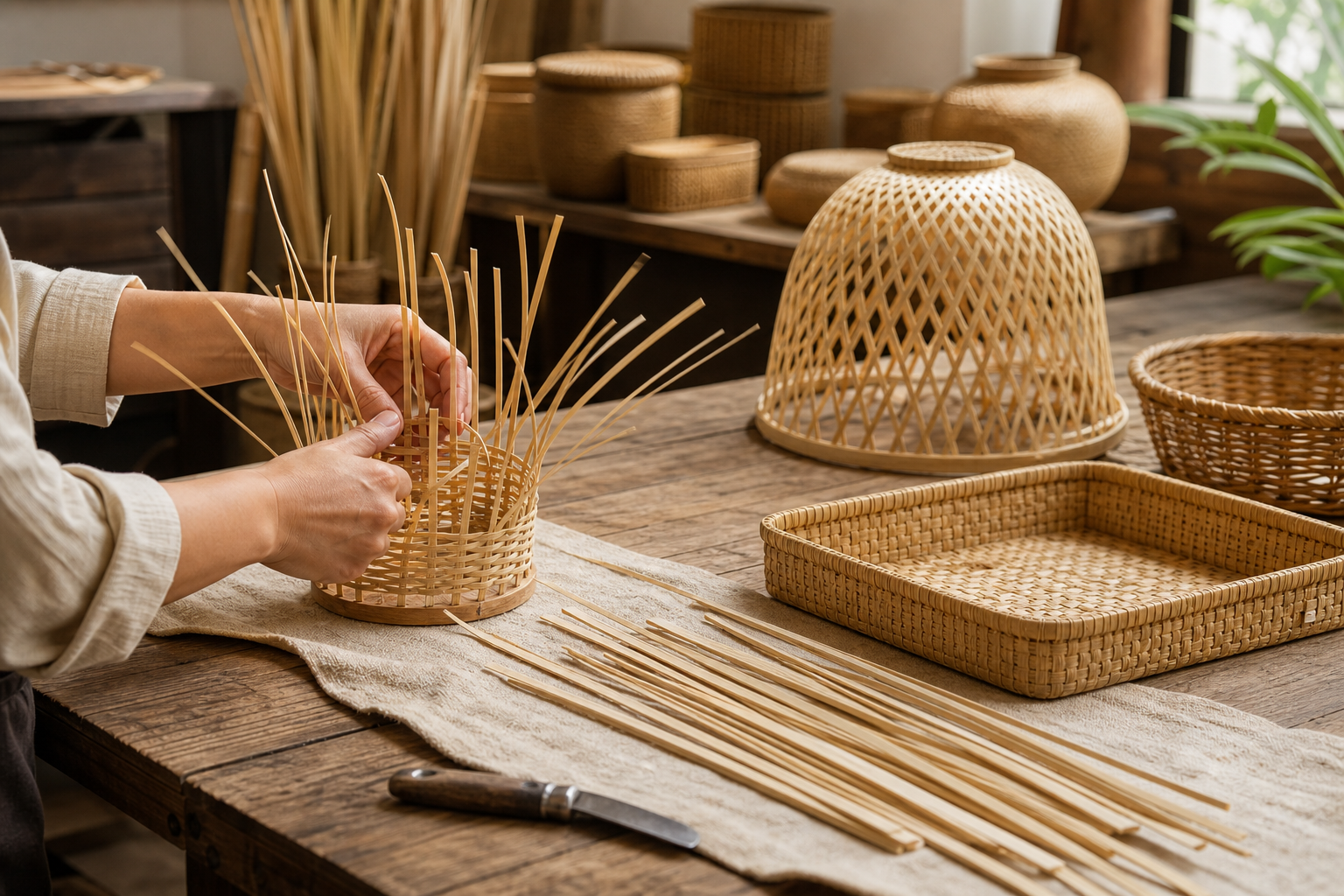 Bamboo strip preparation